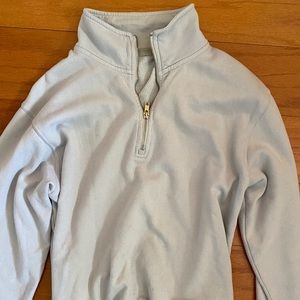 Light blue quarter zip sweatshirt